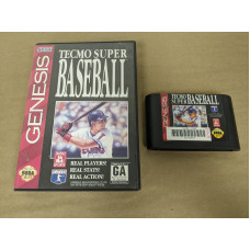 Tecmo Super Baseball Sega Genesis Cartridge and Case