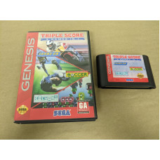 Triple Score Sega Genesis Cartridge and Case